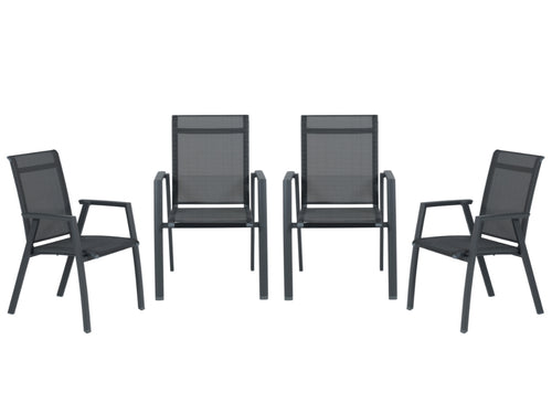 Garden Impressions Gala tuinstoelen set van 4 carbon black