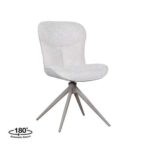 LABEL51 Eetkamerstoel Thorben - Naturel Stof - Draaibaar - Set van 2 - vtwonen shop