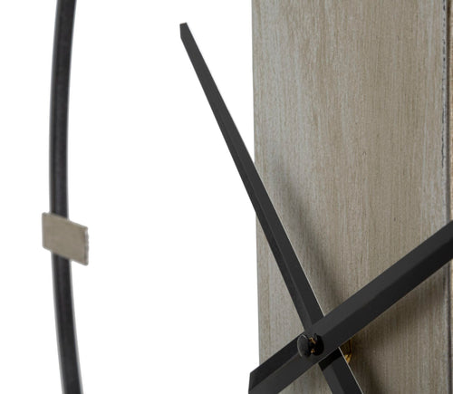 Zilveren metalen wandklok 61x4,5x63 cm