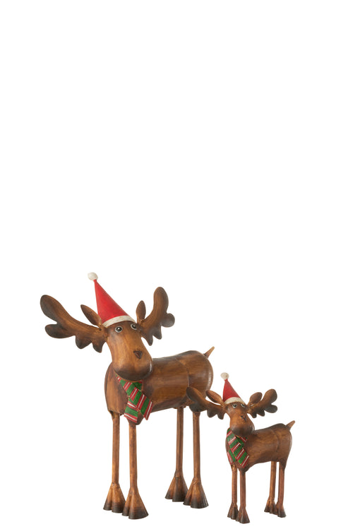 J-Line kerstfiguur Eland Kerstmis Hoed - ijzer - mix - large - vtwonen shop