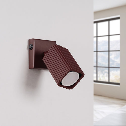 Sollux Lighting Wandlamp RAYO bruin met schakelaar - 8x16x16cm