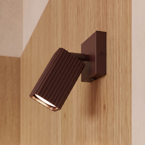 Sollux Lighting Wandlamp RAYO bruin met schakelaar - 8x16x16cm