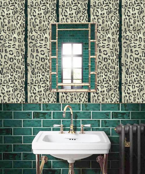 Catchii Behang Leopard print orange brown