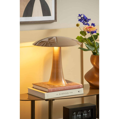 Leitmotiv tafellamp Cadiz Disc - bruin - Ø31cm