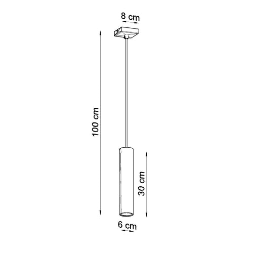 Sollux Lighting Hanglamp LAGOS 1 wit - 8x8x100cm