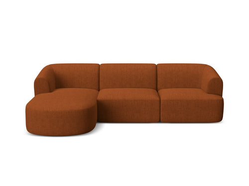 Cosmopolitan Design Modulaire hoekbank links Campi 4-zits, structurele stof baksteen - 156x256x70cm