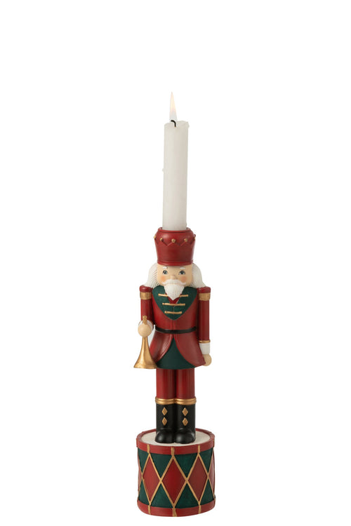 J-Line kaarshouder Notenkraker - polyresine - rood/groen - small