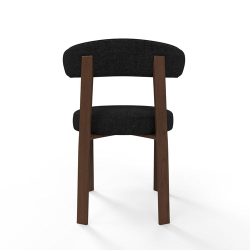 Sia Home - Set van 2 stoelen JUNA - chenillefluweel zwart 51cm