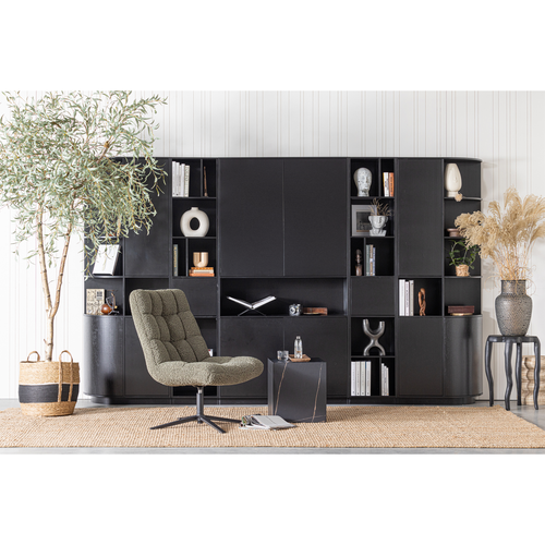 WOOOD vakkenkast open Finca - Zwart - 210x40x40