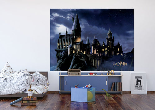 Sanders & Sanders fotobehang Harry Potter Zweinstein zwart en donkerblauw - 182 x 252 cm - 601279