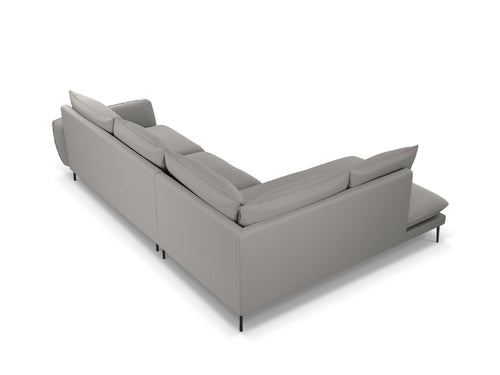 Cosmopolitan Design linker hoekbank Vienna 6-zits, boucle, grijs - 185x275x95cm