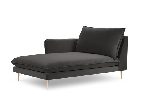 Cosmopolitan Design linker meridiaan Vienna flueel, donkergrijs - 170x110x95cm