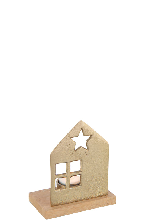 J-Line theelichthouder - aluminium - goud - vtwonen shop