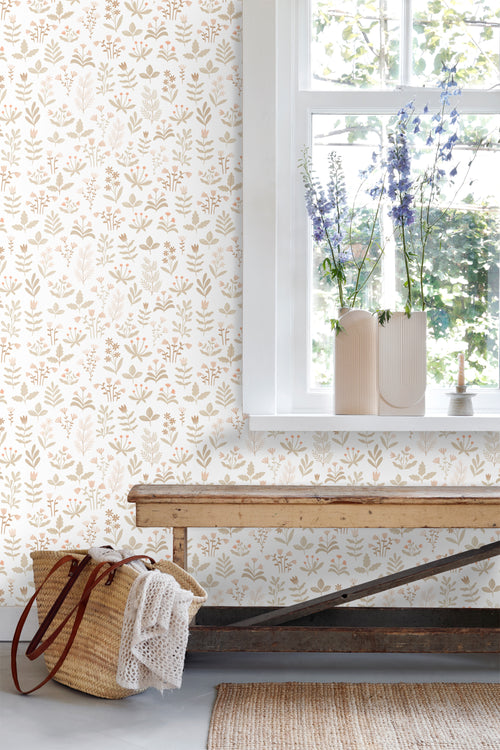 ESTAhome behang veldbloemen beige - 50 x 900 cm - 131092 - vtwonen shop