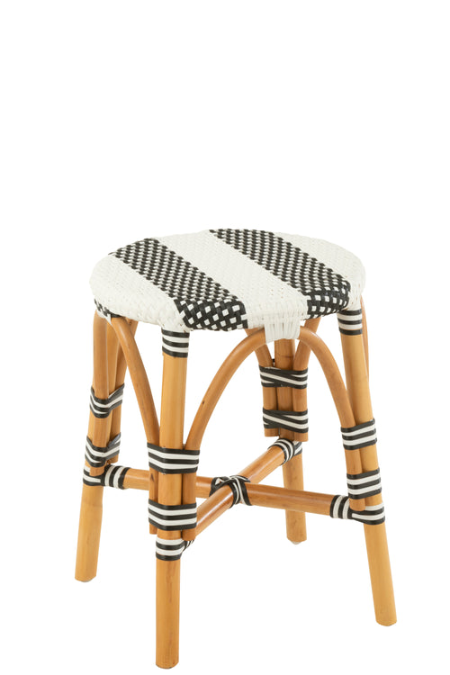 J-Line kruk Live - rotan/kunststof - naturel/zwart - vtwonen shop