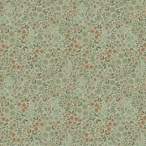 ESTAhome behang bloemetjes vergrijsd groen - 53 cm x 10.05 m - 139699 - vtwonen shop