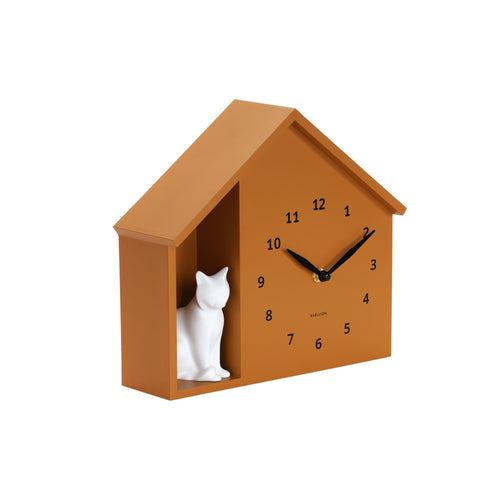 Karlsson wandklok Siting Cat - geel - Ø24.9cm