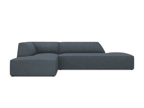 Micadoni linker hoekbank Ruby 4-zits, ribfluwelen, blauw - 180x273x69cm