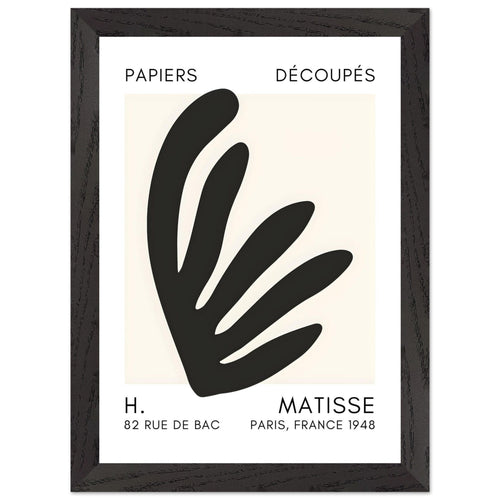 Artfulprints Poster met Lijst Matisse – Aquatic impression black   - A4 21x29.7 cm - Zwart