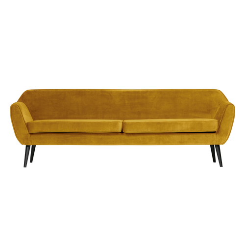 WOOOD 3-zits bank Rocco - Velvet - Oker - 75x230x82