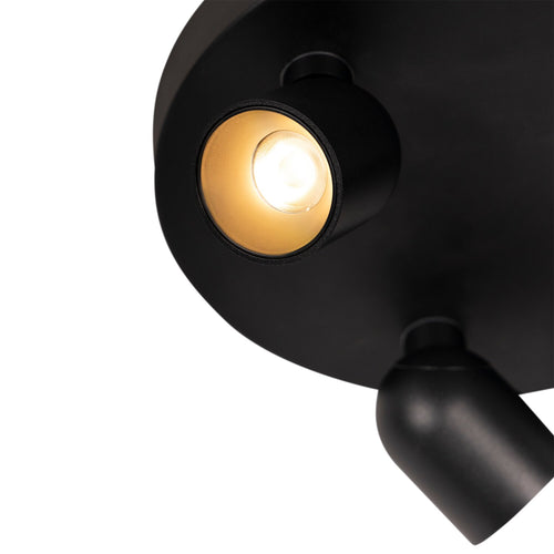 Atmooz plafondspot Nox 3 rond - zwart - Ø 25 x H 2,5 cm - geïntegreerde led