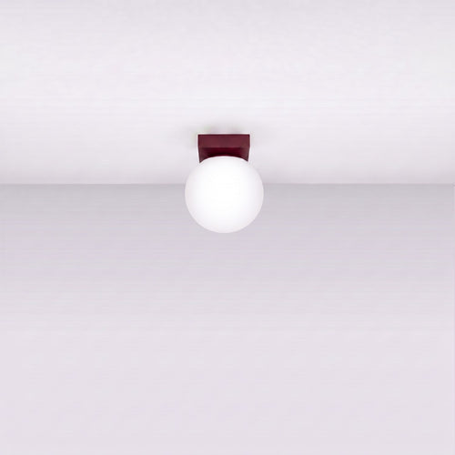 Sollux Lighting Plafondlamp YOLI 1 bordeaux - 12x12x14,5cm