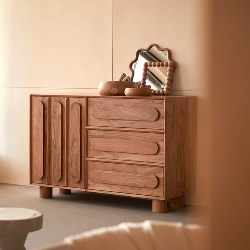 Tikamoon Opbergmeubel van massief acaciahout 120 cm - Naturel