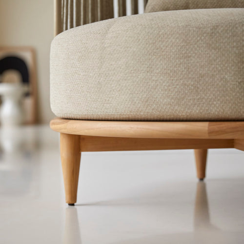 Tikamoon Fauteuil van massief teak en stof - Beige - vtwonen shop