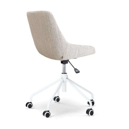 Nolon Nout-Isa Bureaustoel Beige Gemêleerd - Stof - Wit Onderstel - vtwonen shop