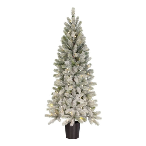 Black Box Trees Nagoya Kunstkerstboom met Verlichting H120 x Ø60 cm - Kerstboom met Besneeuwde Takken - Kunstboom met 212 PE Dennentakjes - Slank