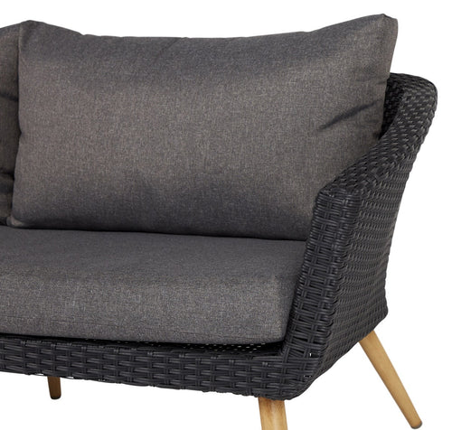 Lisomme Fien rotan tuinbank zwart - Met zitkussens - vtwonen shop