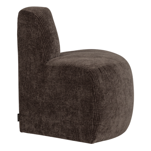 WOOOD eetbank hoek rond rugleuning Mojo Base - Rib - Bruin - 83x76x76