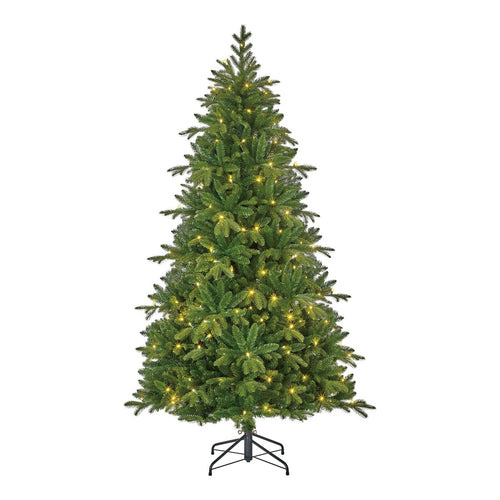 Black Box Trees Brampton Kerstboom met Verlichting - Kunstkerstboom Slank met 180 LED Lampjes en Scharnierconstructie - Kerstversiering voor Binnen -