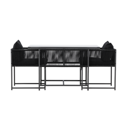 Nest outdoor Ragnar Tuinset 3 Delig Met Zitkussens - Zwart - vtwonen shop