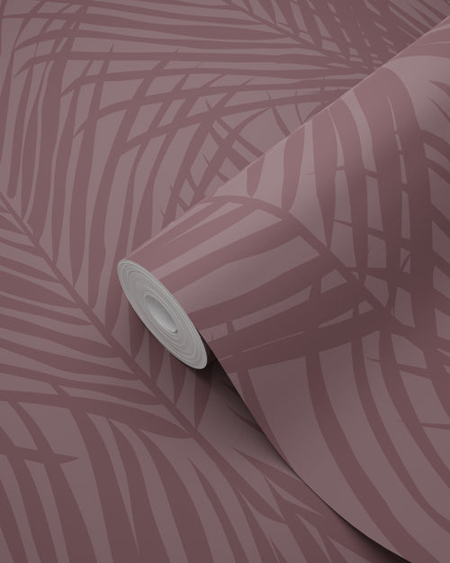 ESTAhome behang palmbladeren donker paars - 50 x 900 cm - 131219 - vtwonen shop