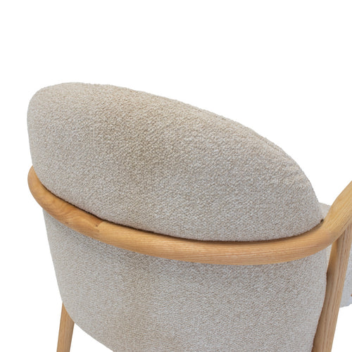 DÉJA Living Fauteuil Skövde - Beige Stof/Eiken - 65x72x81cm - vtwonen shop