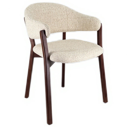 DÉJA Living Eetkamerstoel Uppsala - Beige/Walnoot - Set van 2