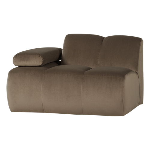 WOOOD 1-zits bank arm links Mojo - Velvet - Taupe - 74x124x97