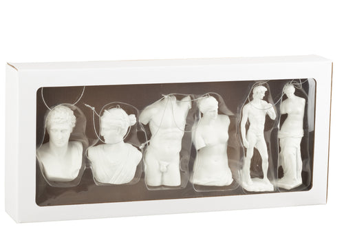 J-Line hanger Romeinse Beelden - polyresin - wit - doos van 6 - vtwonen shop