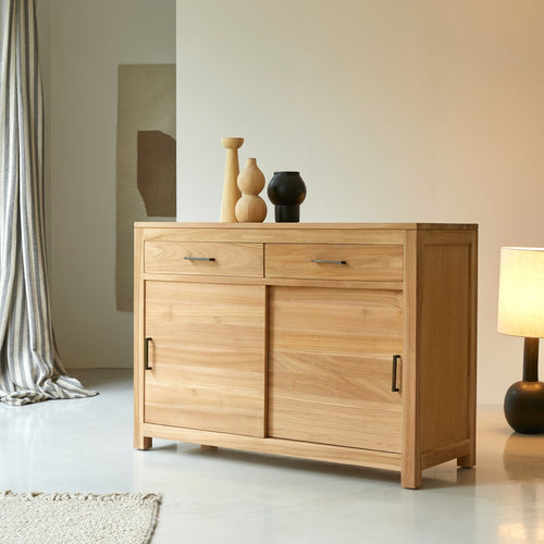 Tikamoon Teakhouten dressoir 120 cm - Naturel - vtwonen shop