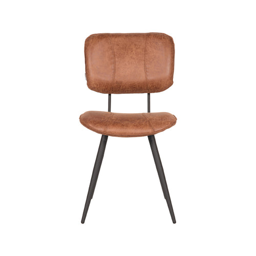 LABEL51 Eetkamerstoel Fos - Cognac - Zithoogte 50cm - Set van 2 - vtwonen shop
