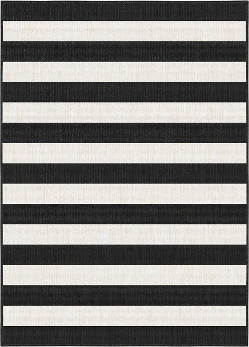 Eva Interior Buitenkleed Stripes zwart/wit dubbelzijdig - 200 x 290 cm - vtwonen shop