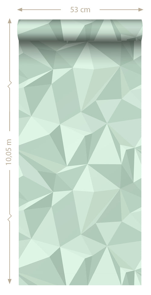 Sanders & Sanders behang grafisch 3D motief mintgroen - 50 x 900 cm - 935274 - vtwonen shop