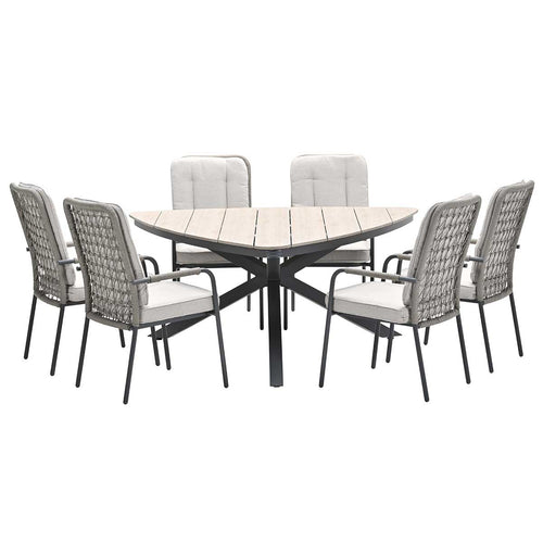 Garden Impressions tuinset Aleria - Tulli taupe 7-delig - driehoek 170 cm - vtwonen shop