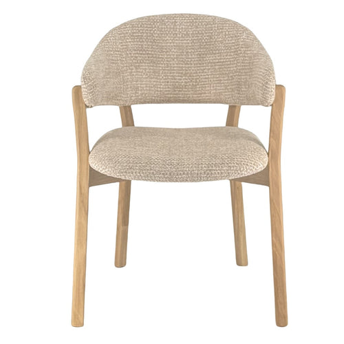 DÉJA Living Eetkamerstoel Uppsala - Taupe/Naturel Stof - Set van 2