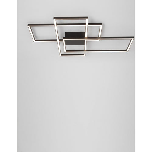 Merano Atlanta Geïntegreerde LED Semi Flush Light Mat Zwart Aluminium LED 55W 3550Lm 3000K