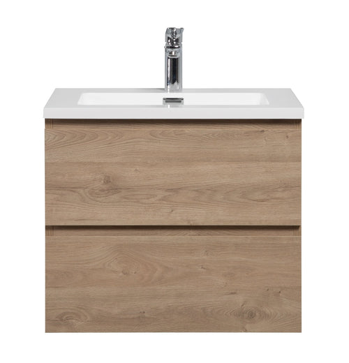 Badplaats Badkamermeubel Set Angela 60 cm – Kastanje Eiken – Badmeubel met Wastafel