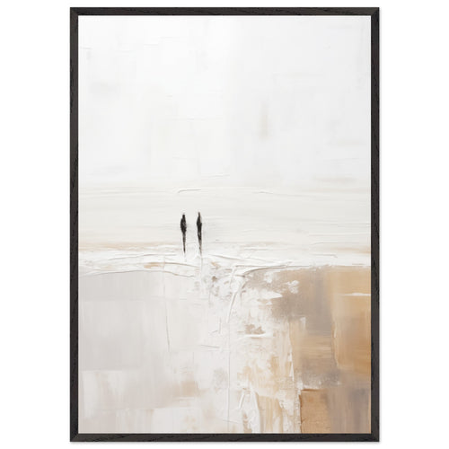 Artfulprints Poster met Lijst Abstract - Silhouettes 2   - 70x100 cm - Wit