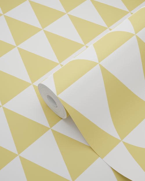 ESTAhome behang grafische driehoeken okergeel - 53 cm x 10.05 m - 128863 - vtwonen shop