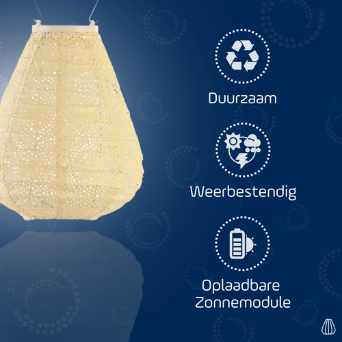Lumiz solar lampion - charme tulip - 20 cm - geel